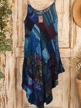 Kathmandu Imports Boho Patchwork Dress One Size – 100% Rayon NWT